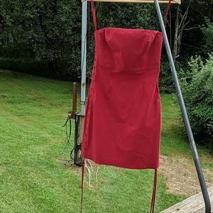 Express Red Strapless Dress